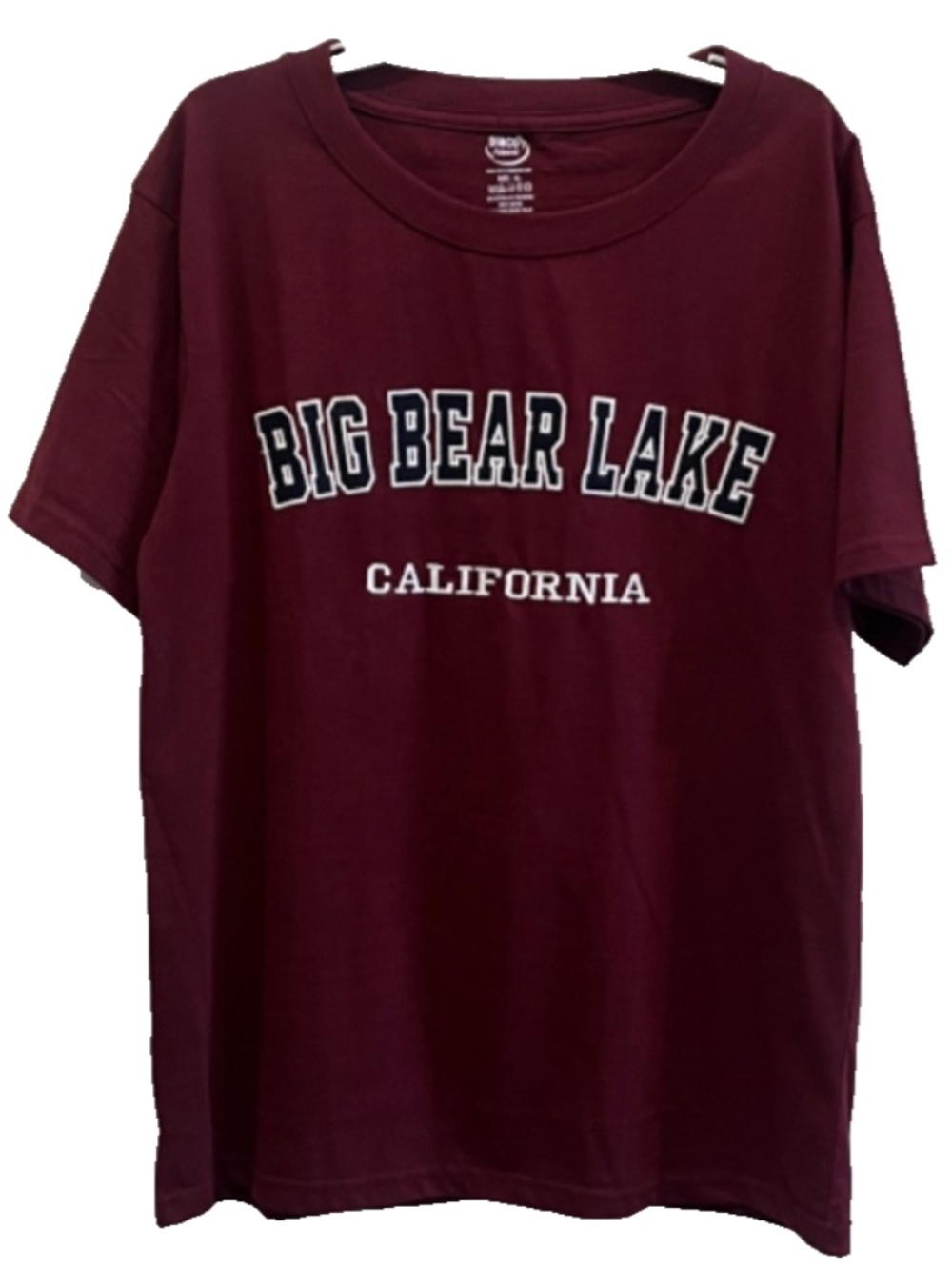 (NWOT) Dimco Apparel Adult Big Bear Lake, California T-Shirt in Burgundy Size XL